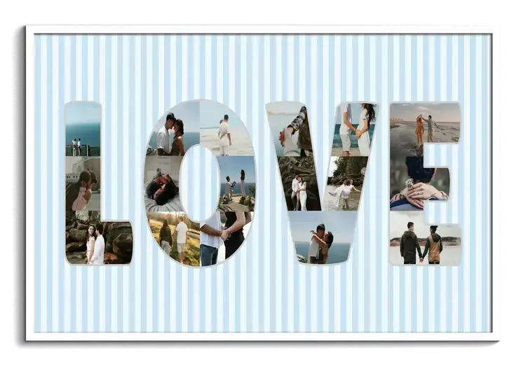 Word LOVE as photo collage