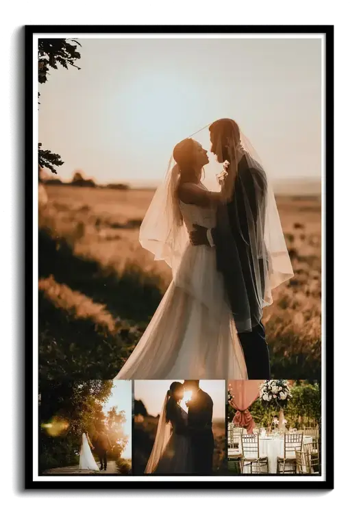 Personal Wedding Collage with Background Photo