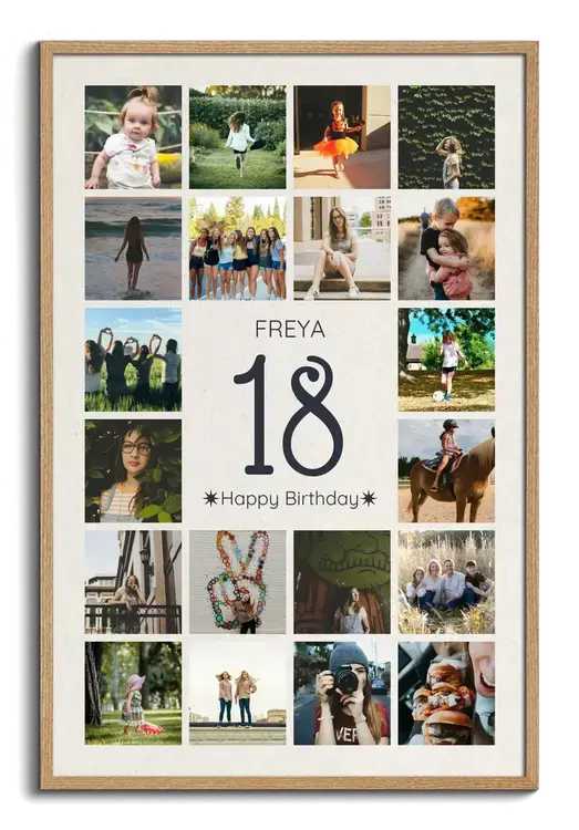 Number 18 Photo Collage - 18th Birthday/Graduation