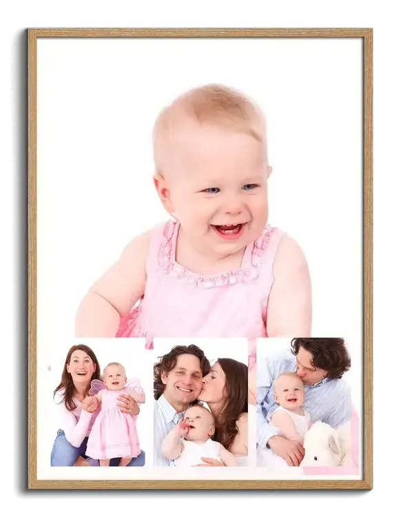 Beautiful photo collage of baby photos as memory