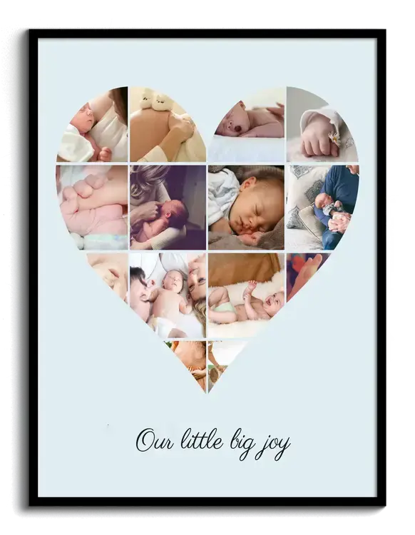 Heart Collage with Baby Photos – Personalized