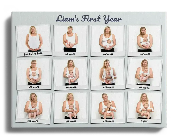 Baby First Year Photo Series with Labels