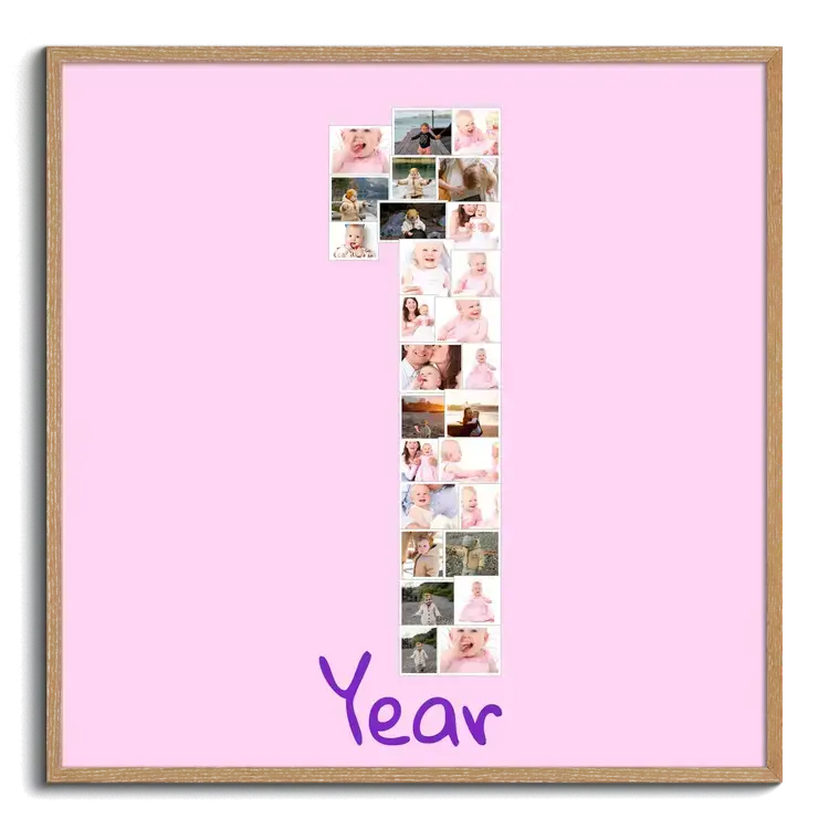 First Birthday Number 1 Photo Collage