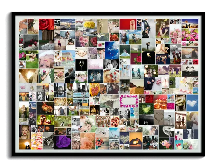 Collage with Two Hundred Photos Random Arrangement