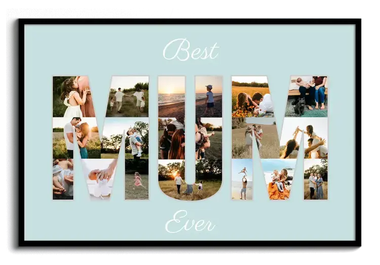 photo collage with text MUM Best Ever as Mothers Day gift