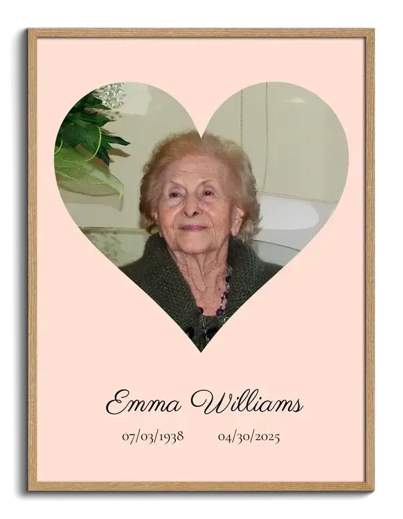 Portrait as heart for burial