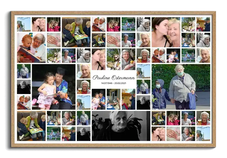 Collage with Many Photos Memorial Death