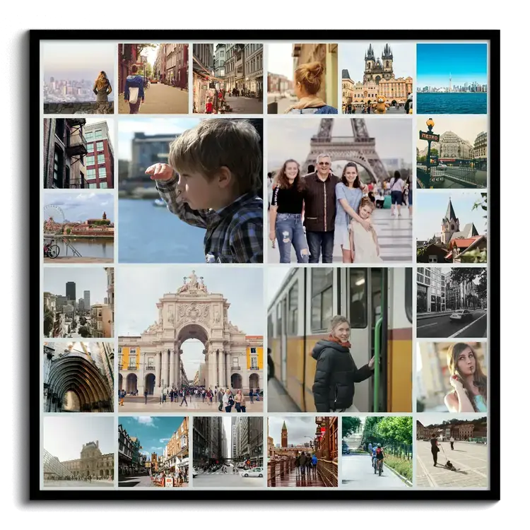 photos from vacation for memories as elegant photo collage