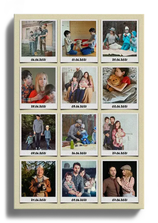 Photo Collage Grid Polaroid Vacation Photos
