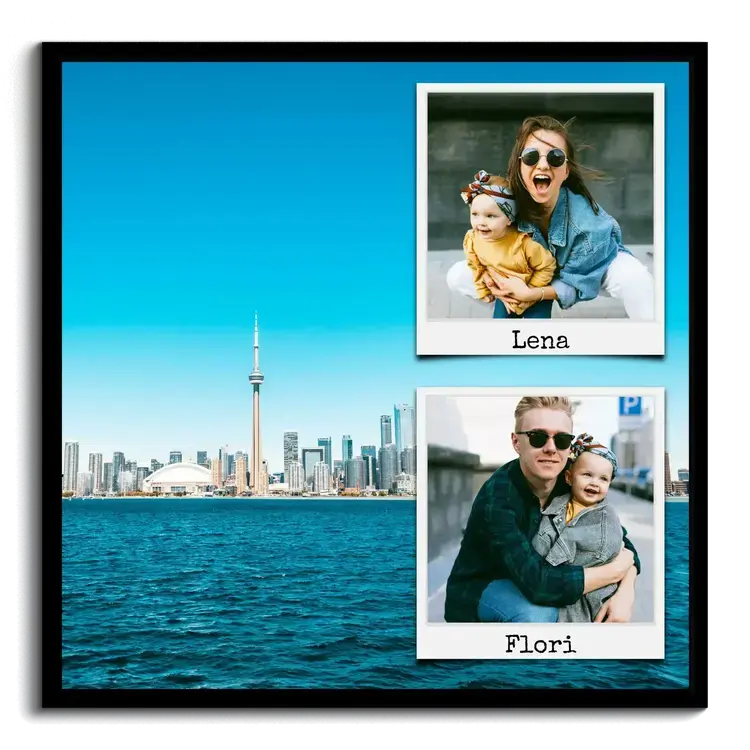 Vacation memory as stylish photo collage with polaroids