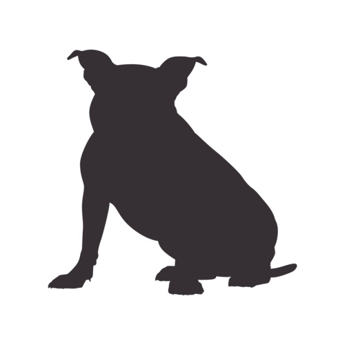Dog silhouette American Bully sitting