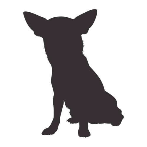 Dog silhouette Chihuahua sitting