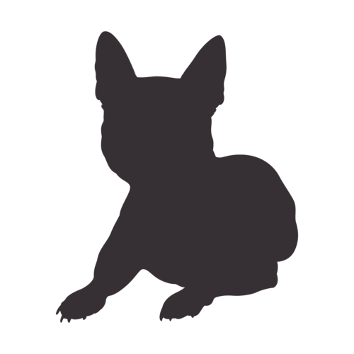 Dog silhouette French Bulldog sitting