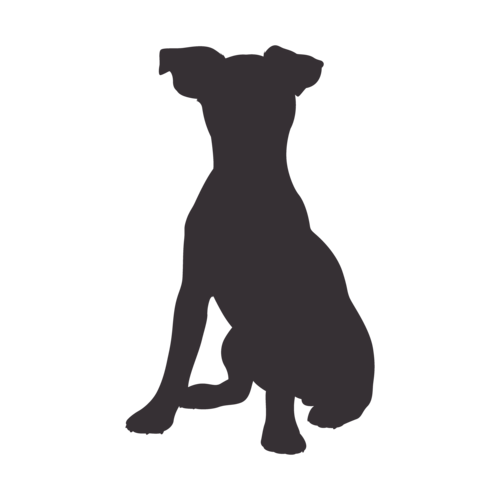 Dog silhouette Jack Russell Terrier sitting