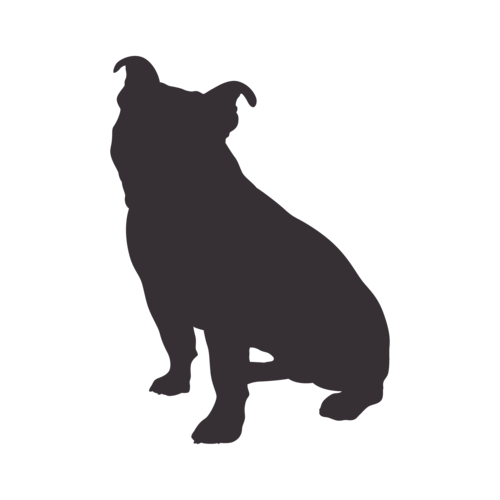 Dog silhouette Old English Bulldog sitting