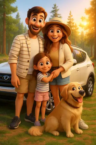 Photo transformed in Pixar style